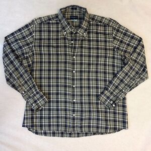 Peter Millar Collection Flex Finish French Placket Shirt Mens XL Gray Plaid